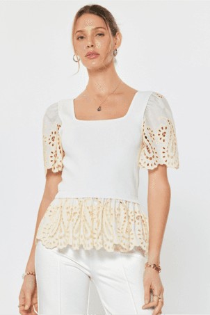 Sammi Eyelet Sweater Top